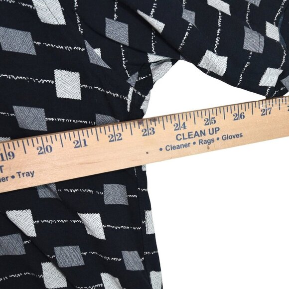 Vintage OP Ocean Pacific Flowy Geo Print Button Up Shirt Surf Faded Black Large - Picture 4 of 7